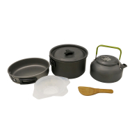 欧伦萨 2-3人茶壶套锅组合 户外野营茶壶套锅组合 硬质氧化铝锅7RW94
