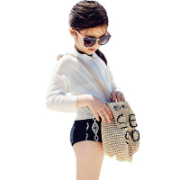 欧伦萨 户外运动儿童泳衣游泳衣 比基尼 女童 三件套+帽子儿童泳装