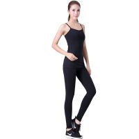 奕坤新款瑜伽服女套装夏季修身显瘦健身服紧身吊带背心健身房运动服透气高弹速干九分裤长裤跑步服