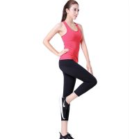 奕坤纯色瑜伽服女套装夏季新款健身服速干显瘦修身健身房运动性感背心弹力跑步服中裤七分裤