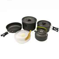 4-5人茶壶套锅组合 户外野营茶壶套锅组合 硬质氧化铝锅
