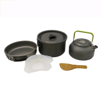2-3人茶壶套锅组合 户外野营茶壶套锅 硬质氧化铝锅