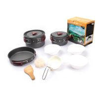 2-3人套锅 户外野营炉具炊具套锅2-3人 便携式不粘锅