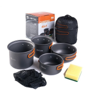 四合一组合套锅餐具野餐烧烤户外野营锅具炊具便携 2-3人