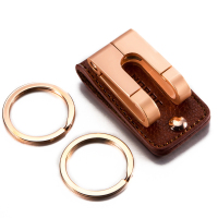 户外运动钥匙扣男士穿皮带金属双环真皮汽车腰挂钥匙链创意