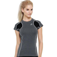 户外运动短袖女跑步T恤紧身衣透气网布速干健身衣