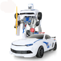 欧伦萨 警车电动遥控变形车玩具车 智能儿童益智动手能力玩具