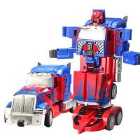 欧伦萨 变形金刚 擎天柱 一键变形遥控车 遥控变形玩具车包电0T073
