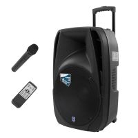 欧伦萨 8寸激光投射拉杆音箱 广场舞K歌 舞台拉杆音响 便携式大功率扩音器 单无线麦克风