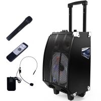 欧伦萨 双3寸高音双6.5寸低音锂电拉杆音箱 无线麦克无线耳麦 户外现场录音蓝牙 便携式扩音器