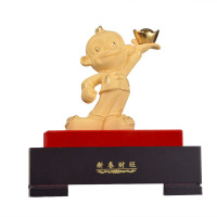 欧伦萨 新春送领导送家人/绒沙金猴子摆件新春财旺猴年贺岁2Z9NV