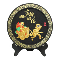 欧伦萨 创意商务会议 活性炭雕摆件 吉猴纳福