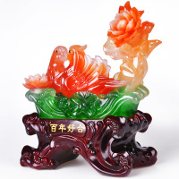 欧伦萨 结婚礼物鸳鸯戏水百年好合摆件婚庆礼品朋友、饰品创意礼物V5X59