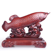 欧伦萨 仿红木招财金龙鱼家居饰品客厅装饰品摆设时尚品开业工艺礼品DHK5N