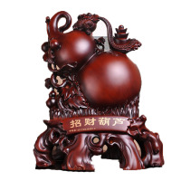 欧伦萨 元旦春节/招财葫芦摆件金蟾仿木葫芦/开学送老师领导树脂工艺品99B9S