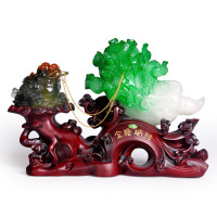 欧伦萨 元旦春节/金蟾纳财招财摆件/开学送老师领导树脂工艺品R7B3A