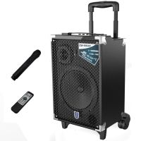 欧伦萨 声美Q802 8寸低音 户外拉杆音箱 便携式广场舞音响 大功率录音扩音器 双手持麦8580
