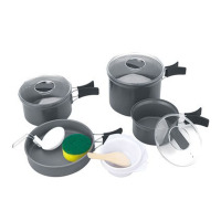 欧伦萨 户外4-5人户外多功能野营不粘套锅、高强度、防变形:锅的外表面由数十条弧形吸热片1H9G6