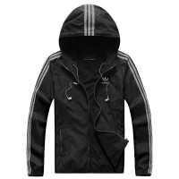 情侣运动休闲外套 男女式连帽网布透气带耳机薄款夹克