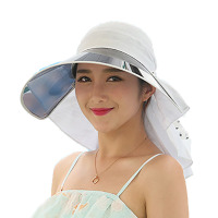 欧伦萨 户外运动帽子女夏季遮脸骑车遮阳帽户外出游鸭舌太阳帽可折叠IK05M