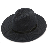 欧伦萨 户外运动皮带草编礼帽英伦帽沙滩遮阳帽时尚礼帽2K8BT