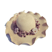 欧伦萨 户外运动户外太阳帽子女士遮阳帽夏天帽小清新大檐帽