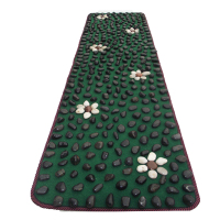 欧伦萨 户外运动黑雨花石天然鹅卵石足底按摩垫/石头垫/腿按摩器/石子路走毯步道17B4W