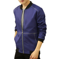 拼色印花休闲修身薄秋装 外套男装棒球服 运动立领夹克