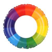 欧伦萨 户外运动儿童泳圈 彩虹成人游泳圈 加厚型