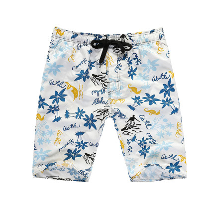 欧伦萨 户外运动夏季男式沙滩工装短裤 休闲白色碎花男士五分沙滩裤
