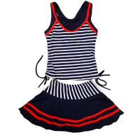 欧伦萨 户外运动儿童泳衣 海军风中童泳衣 大童泳衣 女童游泳衣82O4G