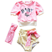 欧伦萨 户外运动儿童游泳衣分体三角泳衣女童泳装可爱宝宝泳衣女孩泳衣T02I0