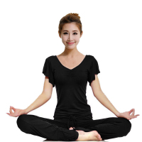 欧伦萨 户外运动 春夏 荷叶袖 瑜伽服 套装 健身服Z97A6