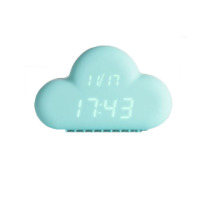 欧伦萨 创意萌物云朵闹钟 懒人声控静音LED闹钟 多用贪睡挂钟座钟表