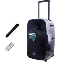 欧伦萨 户外运动12寸移动拉杆音箱 户外广场舞音响 便携式蓝牙插卡扩音器 带无线麦克风