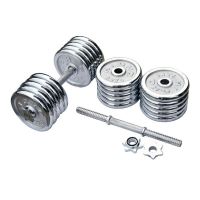 欧伦萨 运动健身训练男用哑铃室内健身器材练臂肌一幅50kg电镀哑铃 健身哑铃50公斤 丝光杆 Q6MC5