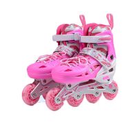 欧伦萨 运动户外轮滑滑板成人休闲时尚轮滑鞋PVC单闪单鞋儿童溜冰鞋透气可调轮滑鞋旱冰鞋ICY7H