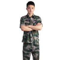 户外运动男士夏季数码迷彩套装水洗绸作训服 耐磨迷彩服