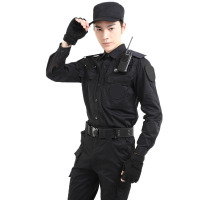 户外运动黑色保安长袖作训服 99特战服 机场地铁安检服