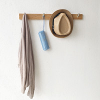 乐品尚居 简约实木墙架壁架 挂衣钩置物架 卧室墙上衣帽架子