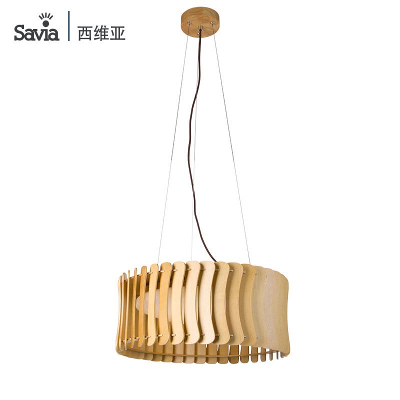 savia北欧宜家木艺吊灯具简约原实木艺创意客厅餐厅个性中式吊灯图片