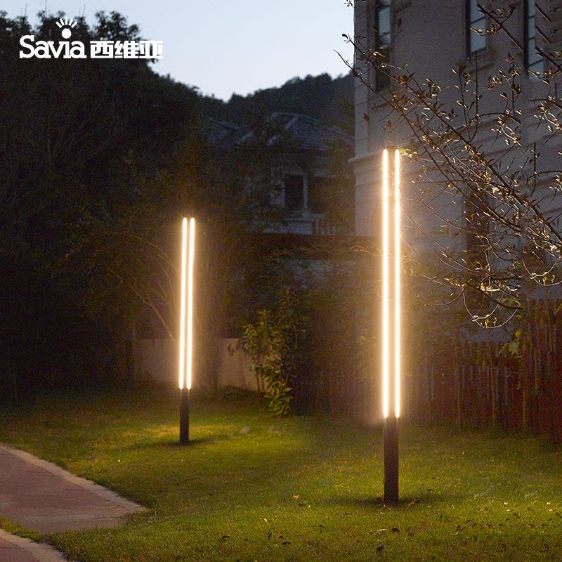 Savia草坪灯户外防水欧式现代简约园林景观花园道路高杆LED柱灯图片