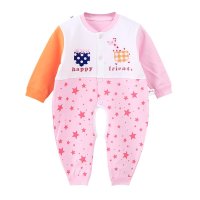 [龙猫逗叮]0860婴幼儿四季纯棉长袖开裆连体衣