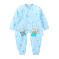 [龙猫逗叮]0805婴幼儿四季纯棉长袖开裆连体衣