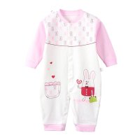 [龙猫逗叮]0389婴幼儿四季纯棉长袖连体衣/家居服 闭裆暗扣款连体服