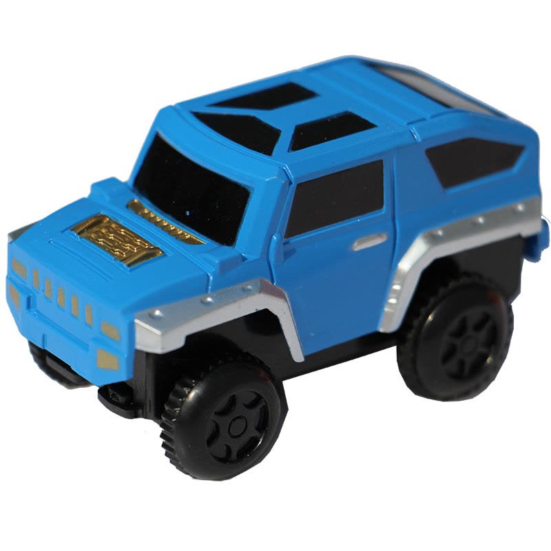 蓝色悍马小汽车 轨道玩具专用配件小车 儿童电动玩具汽车轨道车赛车图片