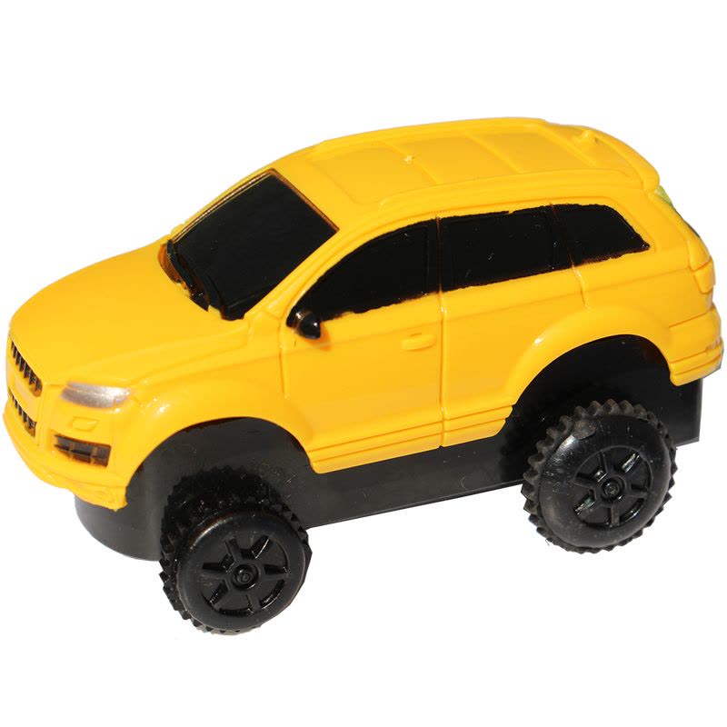 黄色赛车小汽车 轨道玩具专用配件小车 儿童电动玩具汽车轨道车赛车图片