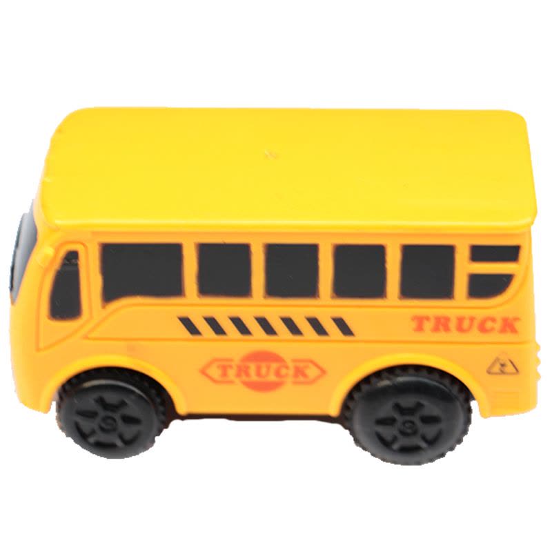 黄色公交小巴士 轨道玩具专用配件小车 儿童电动玩具汽车轨道车赛车图片