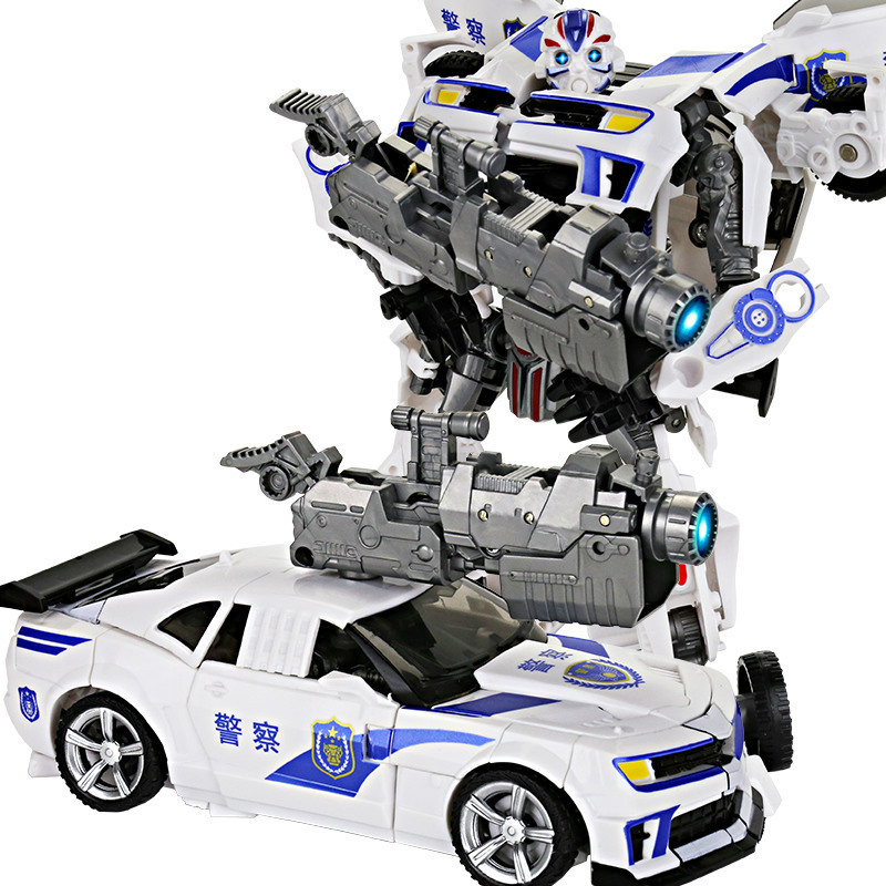 大黄蜂变身警察汽车机器人模型变形玩具金刚4动漫手动变形警车玩具