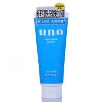 Shiseido 资生堂 吾诺UNO 男士黑炭劲爽洁面膏洗面奶130g 蓝色磨砂深层清洁超清凉